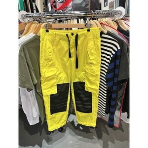 Polo Ralph Lauren Vintage Y2K Yellow Parachute Cargo Pants Japan Size 4 Size 33